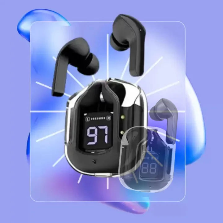 Original Air31 Earbuds | Air 31 Bluetooth Earbuds Wireless Crystal Transparent Bluetooth 5.3 | Transparent Airpods Air 31 | Wireless Earbuds With Crystal Transparent Case With Type C Charging | Noise Reduction Sports Headset | LED Digital Display airpods