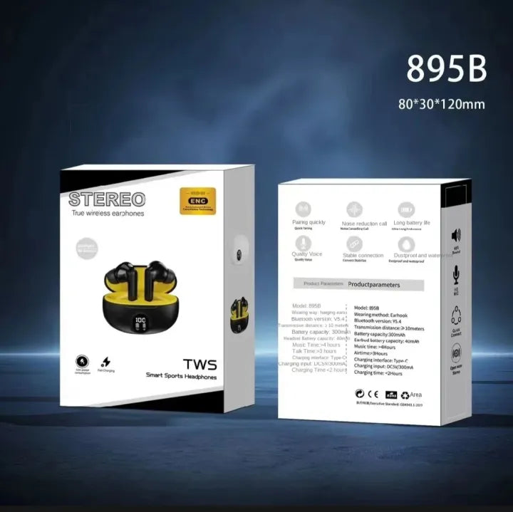 TWS Wireless Earbuds with LED Display – ENC Noise Cancellation, HiFi Stereo, Bluetooth 5.3 Ear Buds | Airpods woth Mic